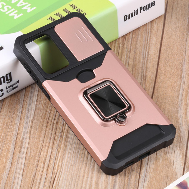 Samsung Galaxy A33 5G Sliding Camera Cover Design PC + TPU Shockproof Phone Case(Rose Gold)