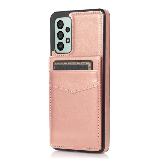 Samsung Galaxy A53 5G Solid Color PC + TPU Protective Case with Holder & Card Slots(Rose Gold)