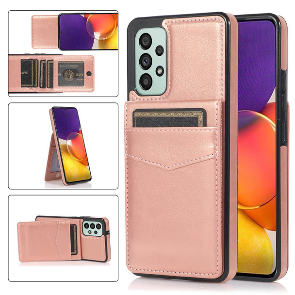 Samsung Galaxy A53 5G Solid Color PC + TPU Protective Case with Holder & Card Slots(Rose Gold)