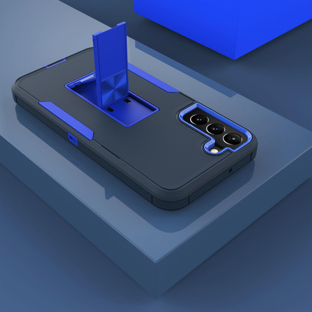 Samsung Galaxy S22 5G Magnetic Holder Phone Case(Sapphire Blue + Dark Blue)