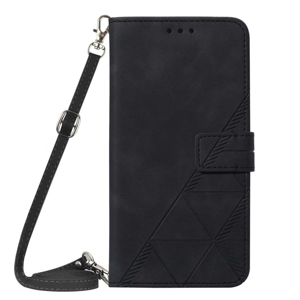 Samsung Galaxy S21+ 5G Crossbody 3D Embossed Flip Leather Phone Case(Black)