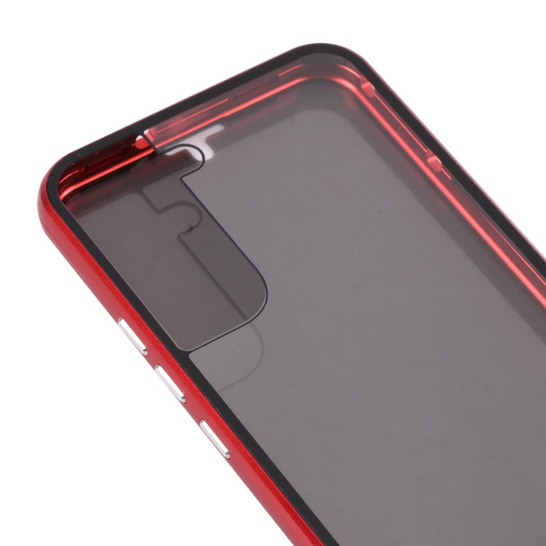 Samsung Galaxy S22 5G Anti-peeping Magnetic Double-sided Tempered Glass Phone Case(Red)