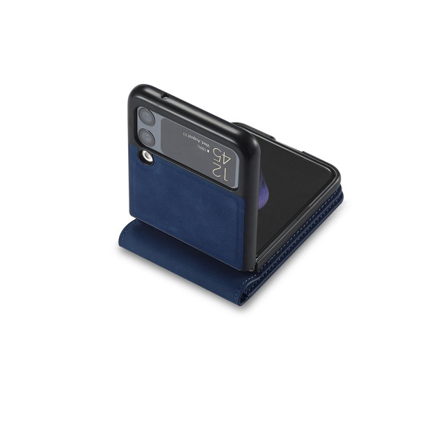 Samsung Galaxy Z Flip3 5G Forwenw Dream Series Oil Edge Strong Magnetism Leather Phone Case(Blue)