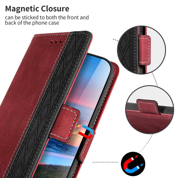 Samsung Galaxy S20 FE 5G Stitching Side-Magnetic RFID Leather Phone Case(Red)