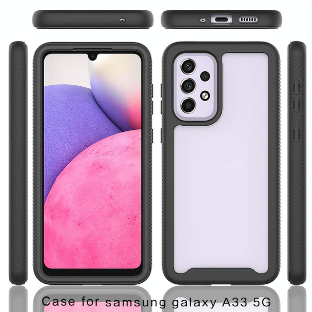 Samsung Galaxy A33 5G Starry Sky Solid Color Series Shockproof PC + TPU Phone Case(Frosted Pink)