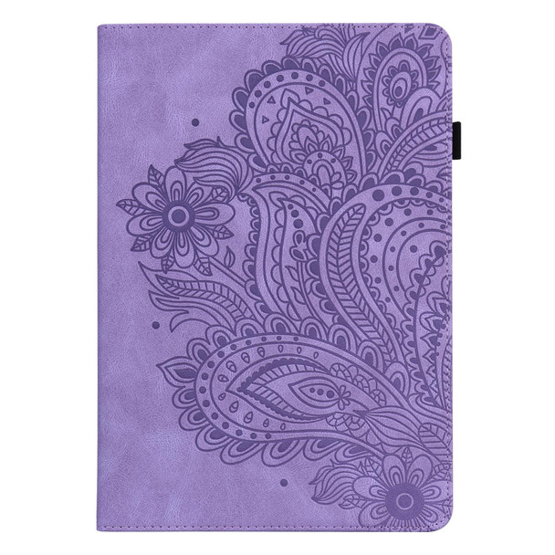 Huawei MatePad 10.4 Peacock Embossed Pattern TPU + PU Leather Tablet Case(Purple)