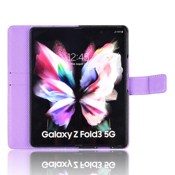 Samsung Galaxy Z Fold3 5G Diamond Texture Leather Phone Case(Purple)