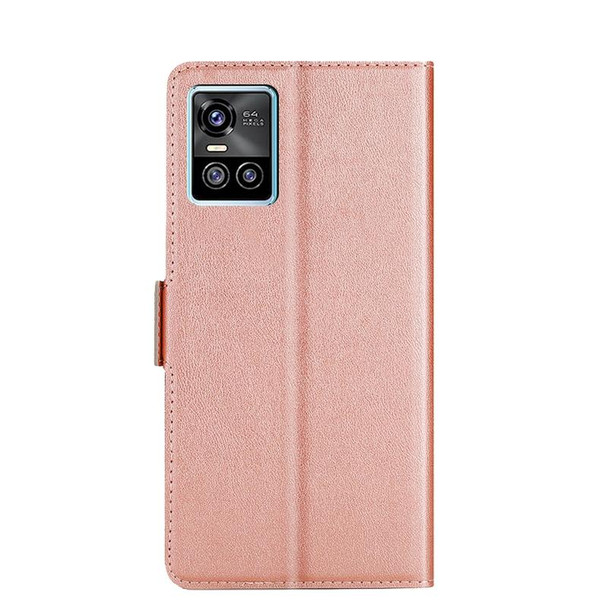 vivo S10 / S10 Pro Ultra-thin Voltage Side Buckle PU + TPU Leather Phone Case(Rose Gold)
