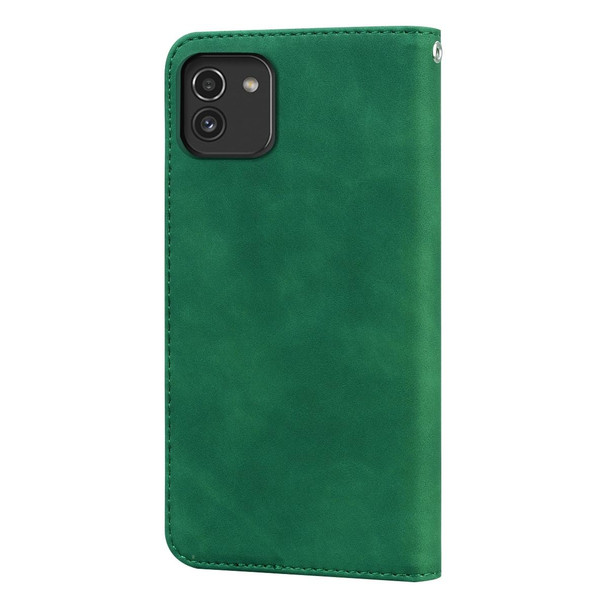 Samsung Galaxy A03 164mm Frosted Business Magnetic Flip Leather Phone Case(Green)