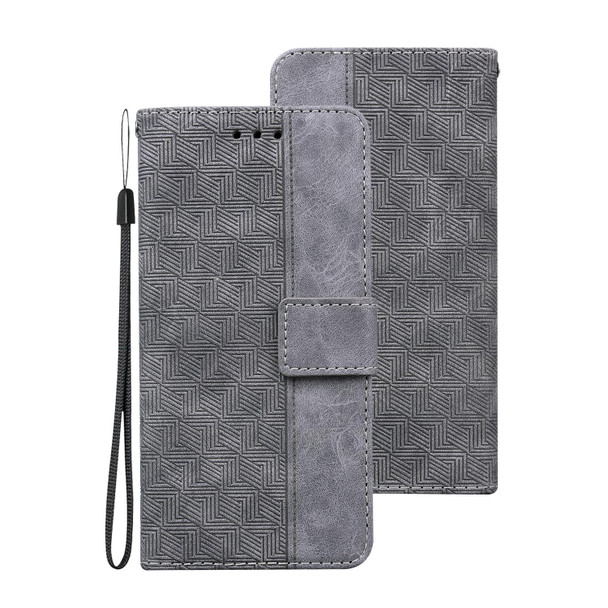 Samsung Galaxy S10e Geometric Embossed Leather Phone Case(Grey)