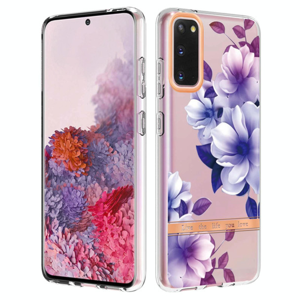 Samsung Galaxy S20 Flowers and Plants Series IMD TPU Phone Case(Purple Begonia)