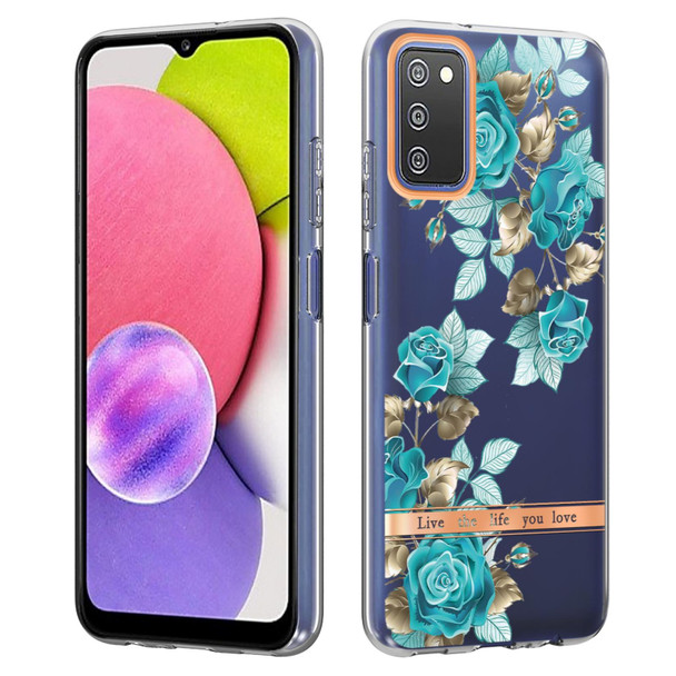 Samsung Galaxy A03s Flowers and Plants Series IMD TPU Phone Case(Blue Rose)