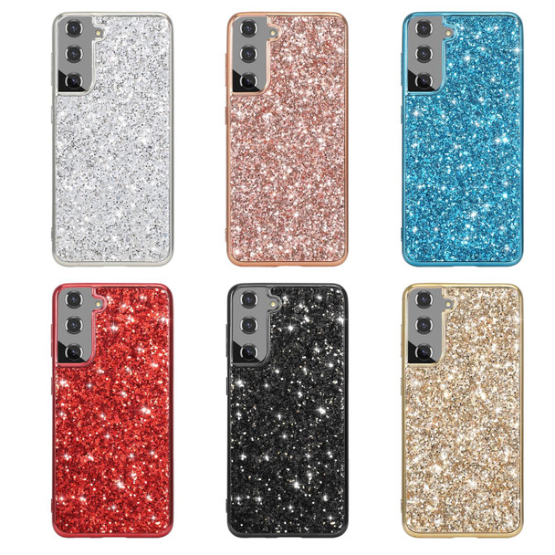 Samsung Galaxy S22 Ultra 5G Glitter Powder Shockproof TPU Protective Phone Case(Gold)