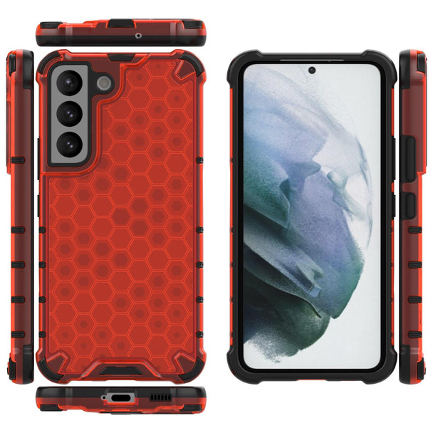 Samsung Galaxy S22 5G Honeycomb PC + TPU Phone Case(Red)