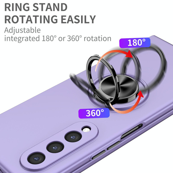 Samsung Galaxy Z Fold3 5G Armor Ring Holder Phone Case(Purple)