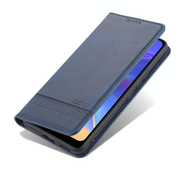 vivo Y71t / V21e 5G AZNS Magnetic Calf Texture Horizontal Flip Leather Phone Case(Dark Blue)