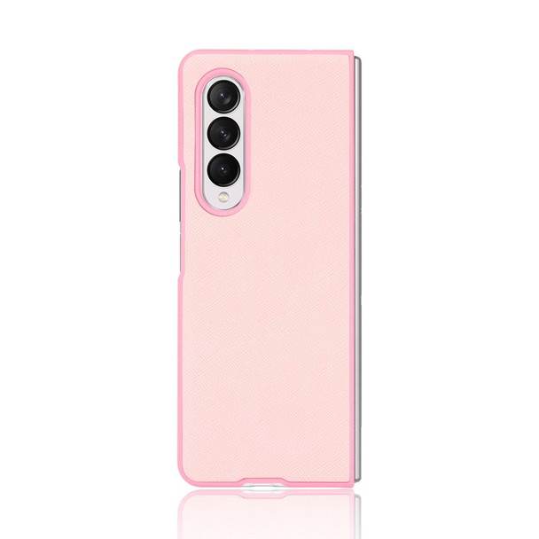 Samsung Galaxy Z Fold3 5G Cross Texture Phone Case(Pink)