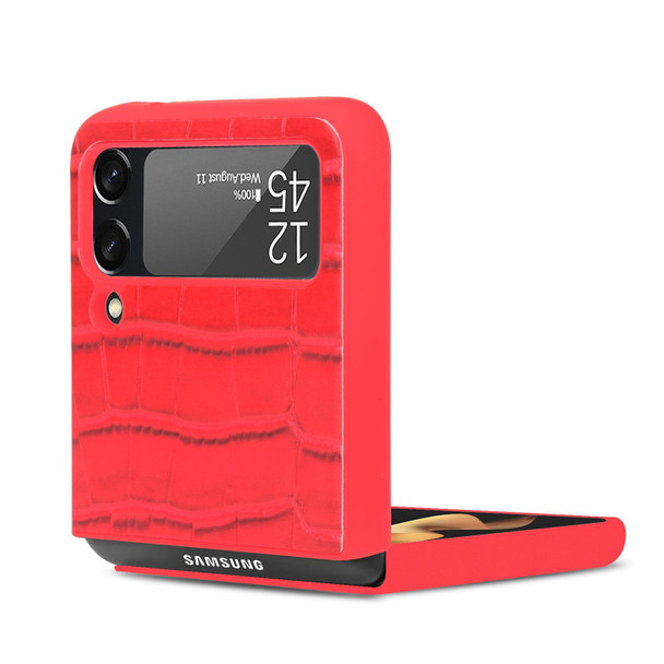 Samsung Galaxy Z Flip3 5G Bamboo Texture Phone Case(Red)