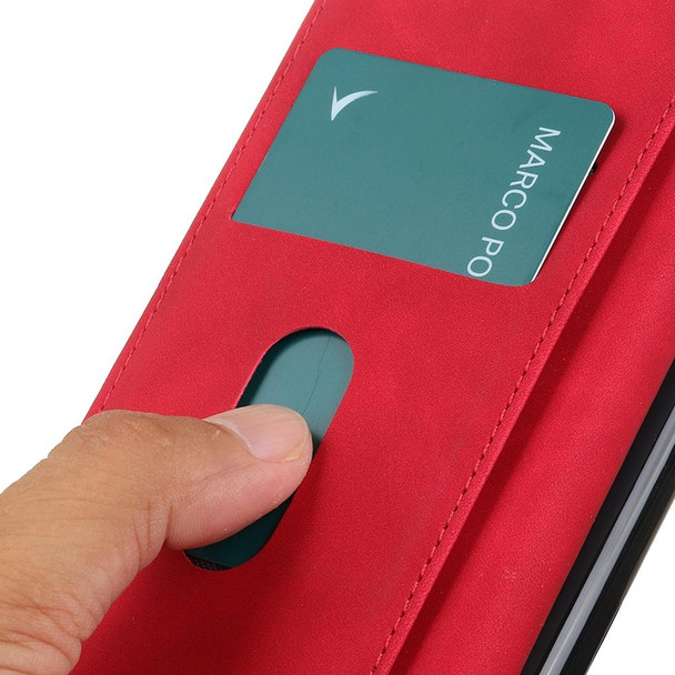 vivo Y15s / Y15a KHAZNEH Retro Texture PU + TPU Horizontal Flip Leather Phone Case with Holder & Card Slots & Wallet(Red)