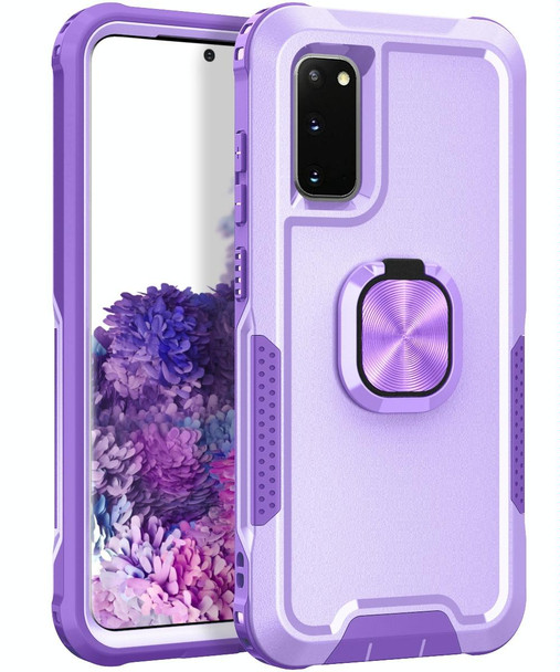 Samsung Galaxy S20 3 in 1 PC + TPU Phone Case with Ring Holder(Purple)