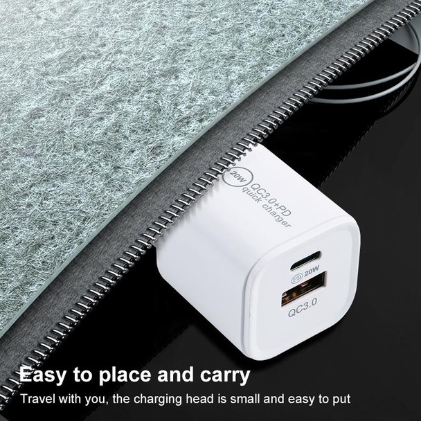 20WACB 20W QC3.0 + PD Quick Charger, Plug Specification:EU Plug(White)