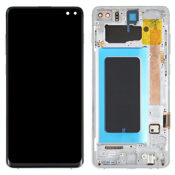 LCD Screen and Digitizer Full Assembly with Frame for Samsung Galaxy S10+(Silver)