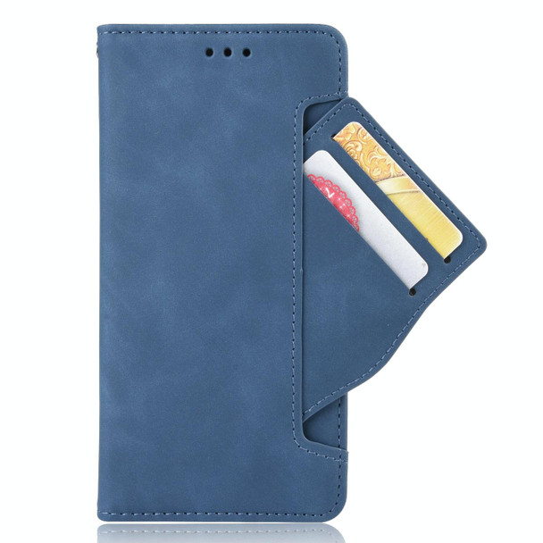 vivo Y33S / Y21 / Y21S Skin Feel Calf Pattern Horizontal Flip Leather Case with Holder & Card Slots & Photo Frame(Blue)