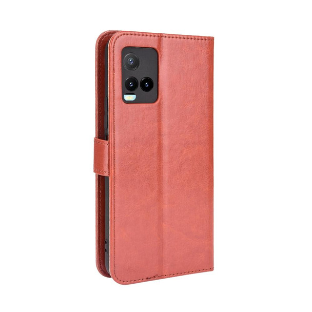 vivo Y33s / Y21 / Y21s Crazy Horse Texture Horizontal Flip Leather Case with Holder & Card Slots & Lanyard(Brown)