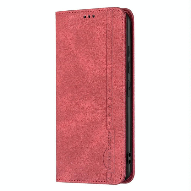 Samsung Galaxy A42 Magnetic RFID Blocking Anti-Theft Leather Case with Holder & Card Slots & Wallet(Red)