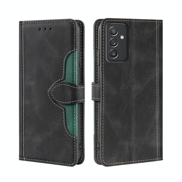 Samsung Galaxy A82 5G / Quantum 2 Skin Feel Straw Hat Magnetic Buckle Horizontal Flip PU Leather Case with Holder & Card Slots & Wallet(Black)