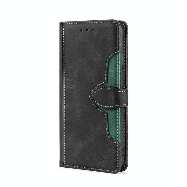 Samsung Galaxy A03s (164.2mm) Skin Feel Straw Hat Magnetic Buckle Horizontal Flip PU Leather Case with Holder & Card Slots & Wallet(Black)