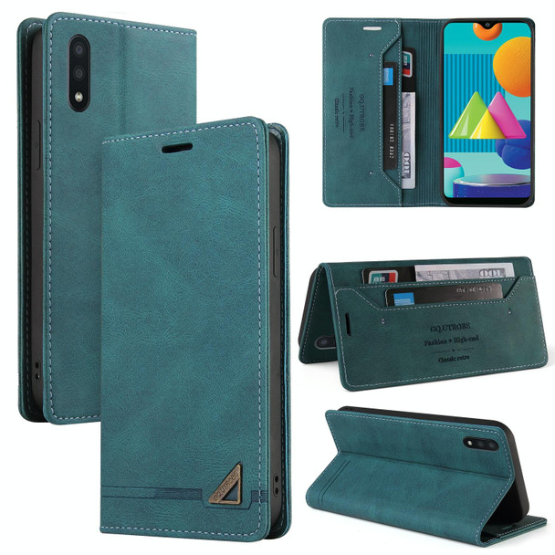 Samsung Galaxy A02 Skin Feel Anti-theft Brush Horizontal Flip Leather Case with Holder & Card Slots & Wallet(Blue)