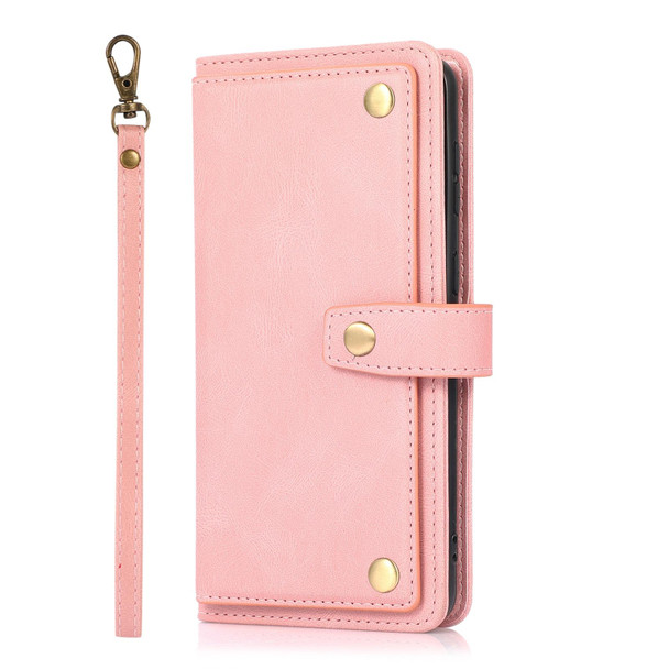 Samsung Galaxy S21 FE 5G PU + TPU Horizontal Flip Leather Case with Holder & Card Slot & Wallet & Lanyard(Pink)