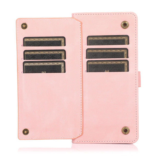 Samsung Galaxy S9+ PU + TPU Horizontal Flip Leather Case with Holder & Card Slot & Wallet & Lanyard(Pink)