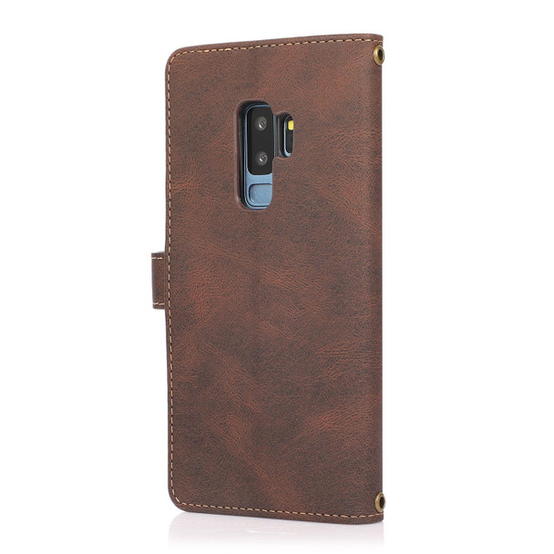 Samsung Galaxy S9+ PU + TPU Horizontal Flip Leather Case with Holder & Card Slot & Wallet & Lanyard(Brown)