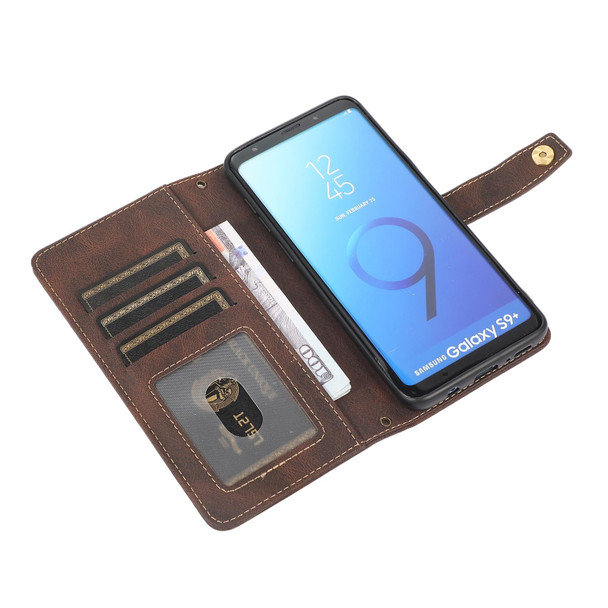 Samsung Galaxy S9+ PU + TPU Horizontal Flip Leather Case with Holder & Card Slot & Wallet & Lanyard(Brown)