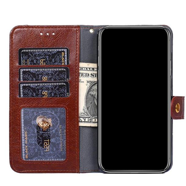 Samsung Galaxy Xcover 5 Zipper Bag PU + TPU Horizontal Flip Leather Case with Holder & Card Slot & Wallet & Lanyard(Brown)