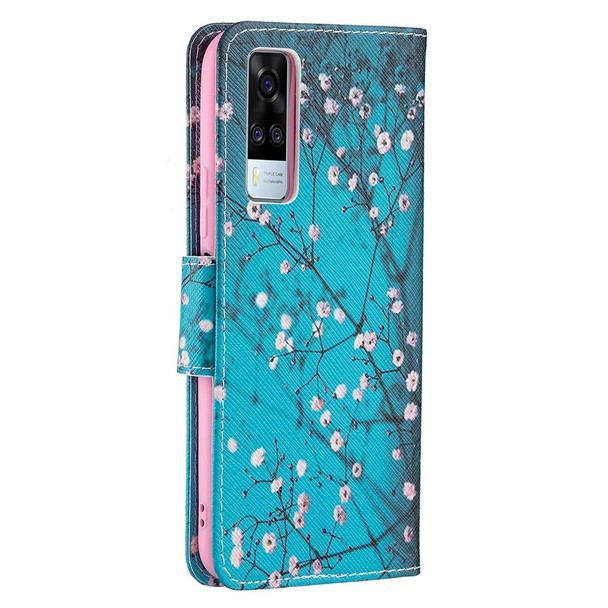 vivo Y51 2020 / Y51a / Y51s Colored Drawing Pattern Horizontal Flip Leather Case with Holder & Card Slots & Wallet(Plum Blossom)