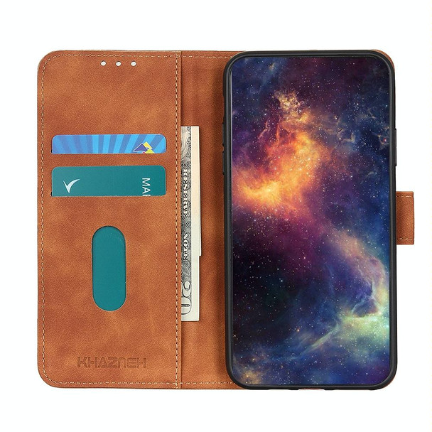 vivo V21e 5G KHAZNEH Retro Texture PU + TPU Horizontal Flip Leather Case with Holder & Card Slots & Wallet(Brown)