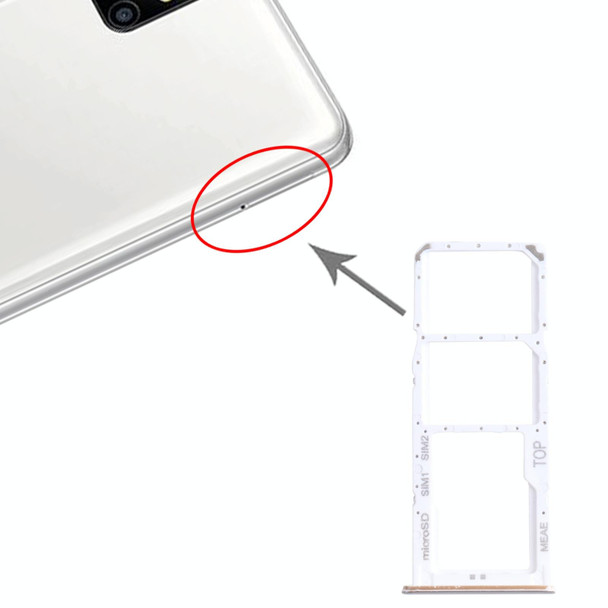 SIM Card Tray + SIM Card Tray + Micro SD Card Tray for Samsung Galaxy M51 SM-M515 (Silver)