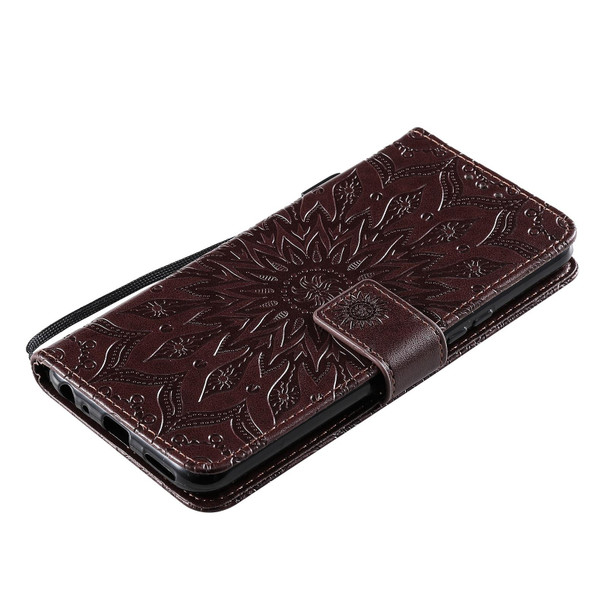 vivo Y72 5G / iQOO Z3 Sun Embossing Pattern Horizontal Flip Leather Case with Card Slot & Holder & Wallet & Lanyard(Brown)