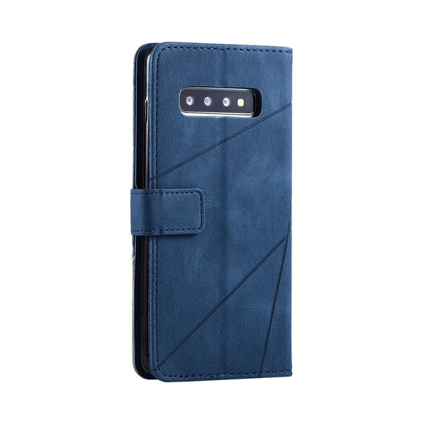 Samsung Galaxy S10 Plus Skin Feel Splicing Horizontal Flip Leather Case with Holder & Card Slots & Wallet & Photo Frame(Blue)