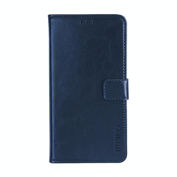 Samsung Galaxy A21s idewei Crazy Horse Texture Horizontal Flip Leather Case with Holder & Card Slots & Wallet(Dark Blue)