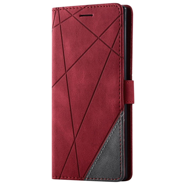 Samsung Galaxy Note 10 Pro Skin Feel Splicing Horizontal Flip Leather Case with Holder & Card Slots & Wallet & Photo Frame(Red)