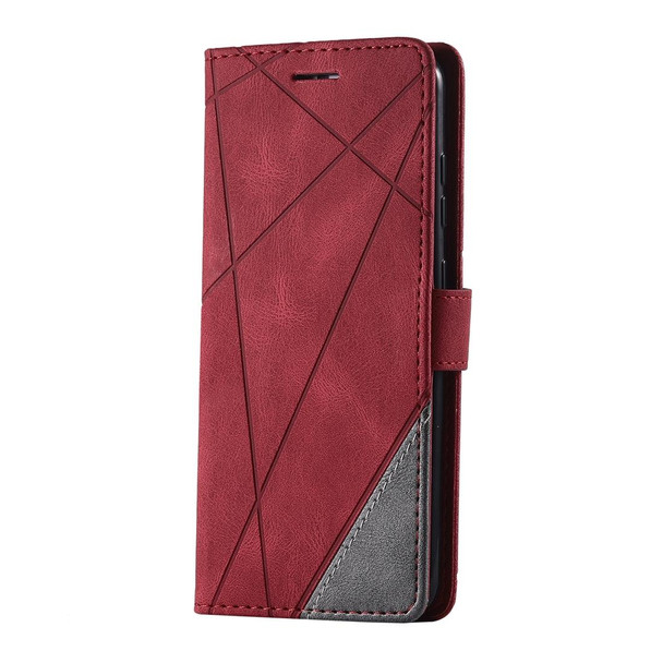 Samsung Galaxy S20 Plus Skin Feel Splicing Horizontal Flip Leather Case with Holder & Card Slots & Wallet & Photo Frame(Red)