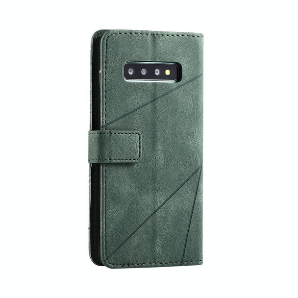 Samsung Galaxy S10 Plus Skin Feel Splicing Horizontal Flip Leather Case with Holder & Card Slots & Wallet & Photo Frame(Green)