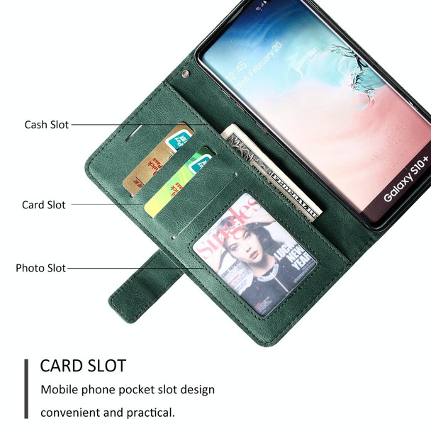Samsung Galaxy S10 Plus Skin Feel Splicing Horizontal Flip Leather Case with Holder & Card Slots & Wallet & Photo Frame(Green)