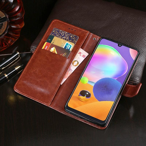 Galaxy A31 idewei Crazy Horse Texture Horizontal Flip Leather Case with Holder & Card Slots & Wallet(Dark Blue)