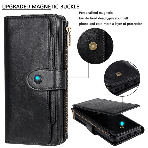 Galaxy S10 5G Multifunctional Retro Detachable Magnetic Horizontal Flip Leather Case with Card Slots & Holder & Wallet & Photo Frame(Black)