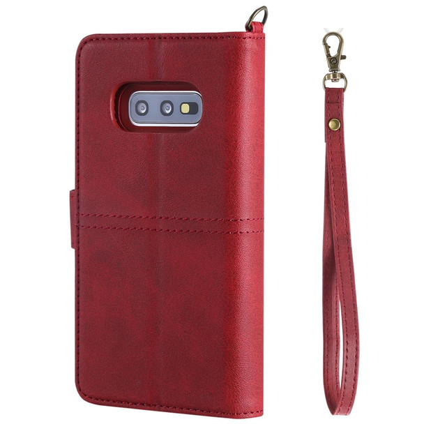 Galaxy S10e Multifunctional Detachable Magnetic Horizontal Flip Leather Case with Card Slots & Holder & Wallet & Photo Frame(Red)